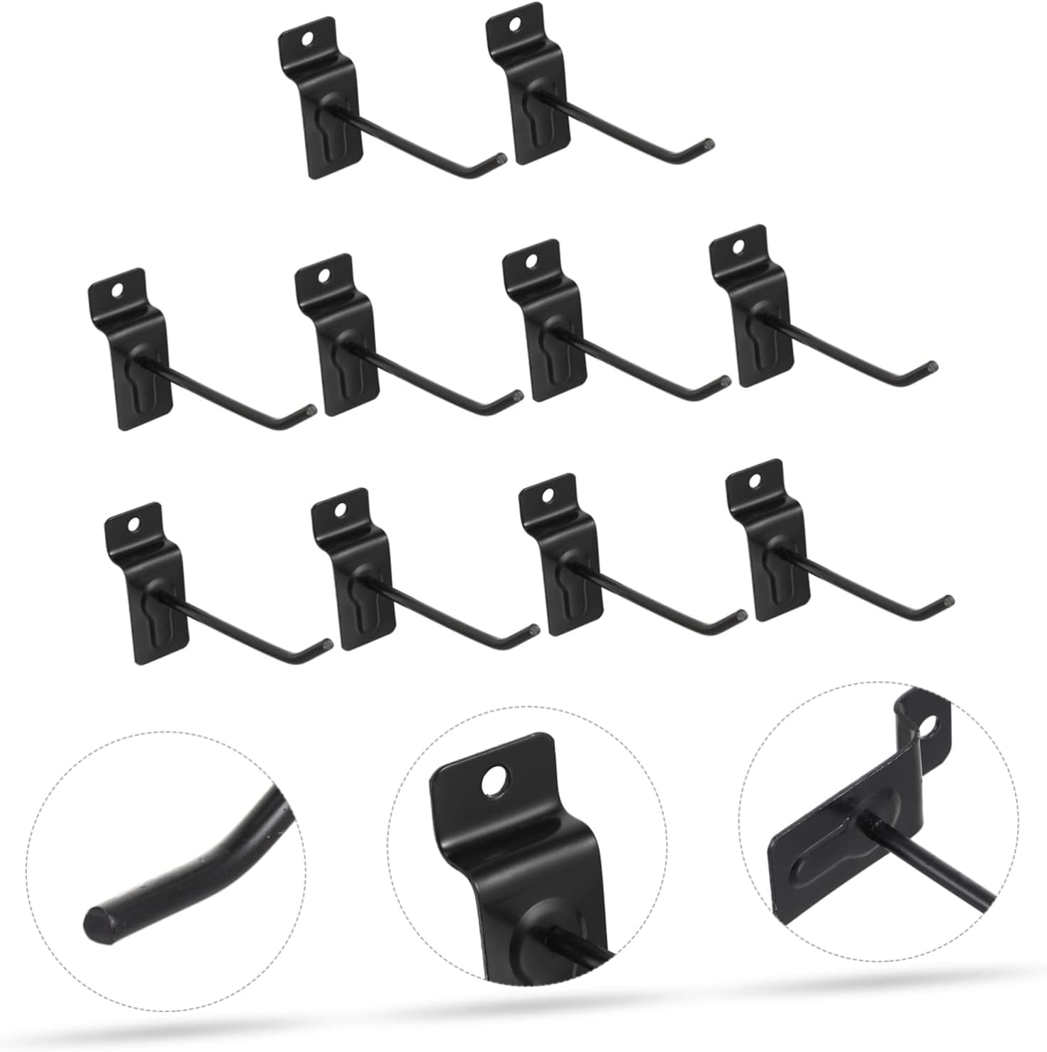 ABOOFAN 10-Pack Heavy Duty Pegboard Hooks Set Metal Hole Storage Hooks for Organizing Crafts Tools and Snacks Wall-Mount Display Hangers for Garage Kitchen and Office