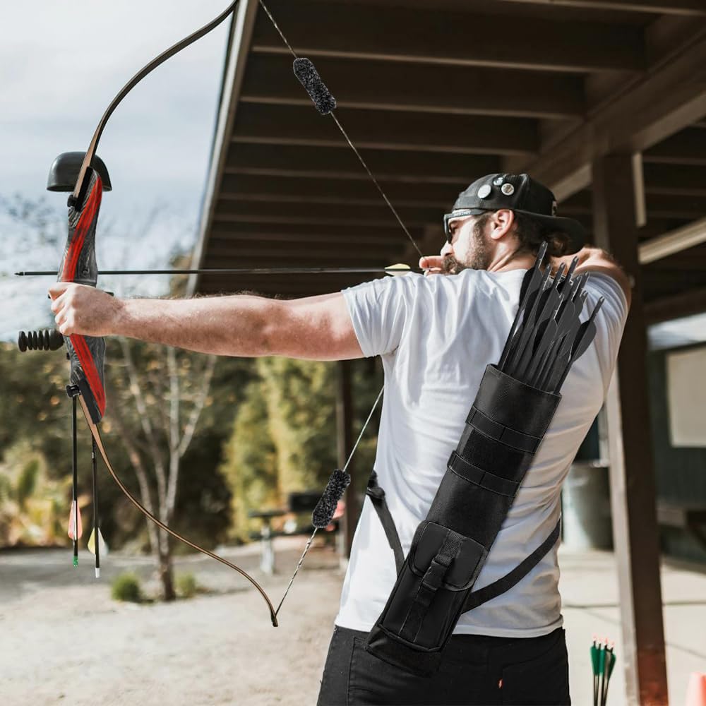 Takedown Recurvebogen 62" Bogen Erwachsene mit Bogenschießen Zubehör Holzgriff 20-50 lbs Jagdbogen Rechtshand Outdoor-Jagd für Erwachsene
