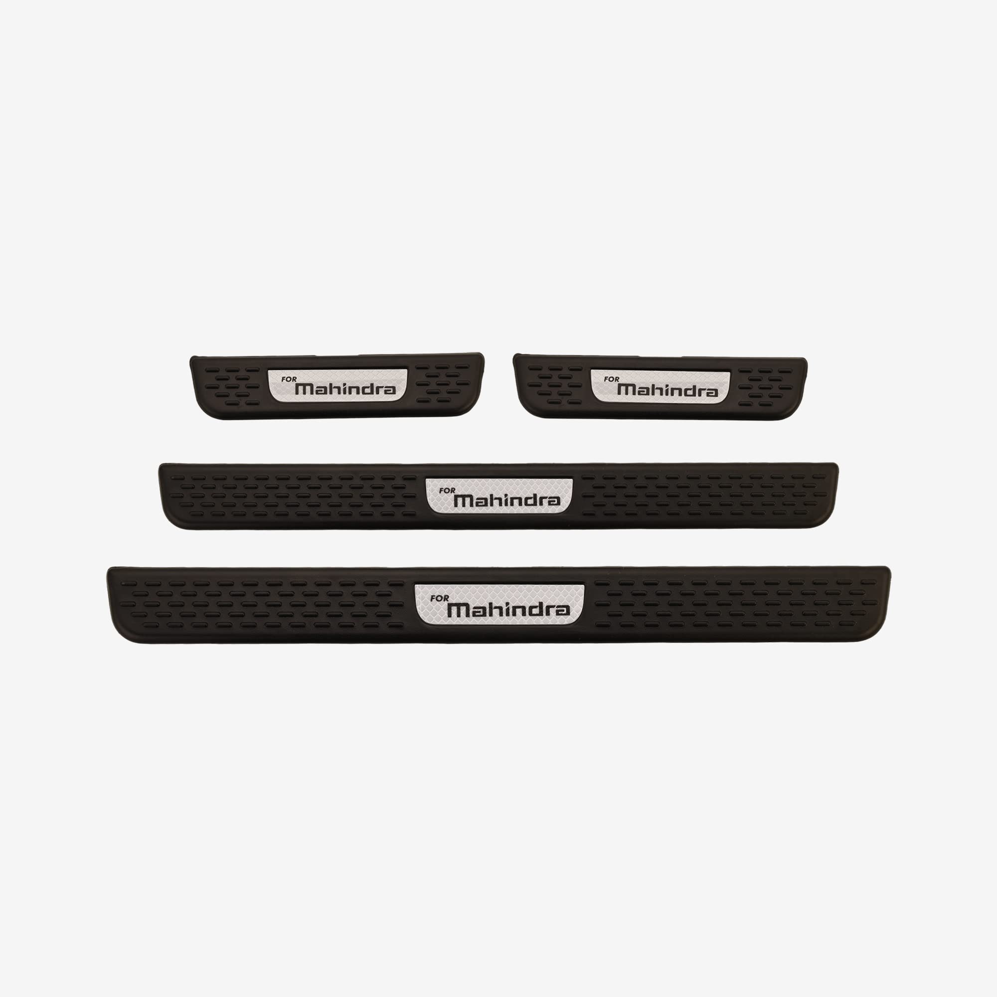Rewaive ABS Plastic Car Door Foot Step, Sill Plate With Reflector, Scuff Plate For Car, Mahindra Car Accessories, Black Matte, 4 Count