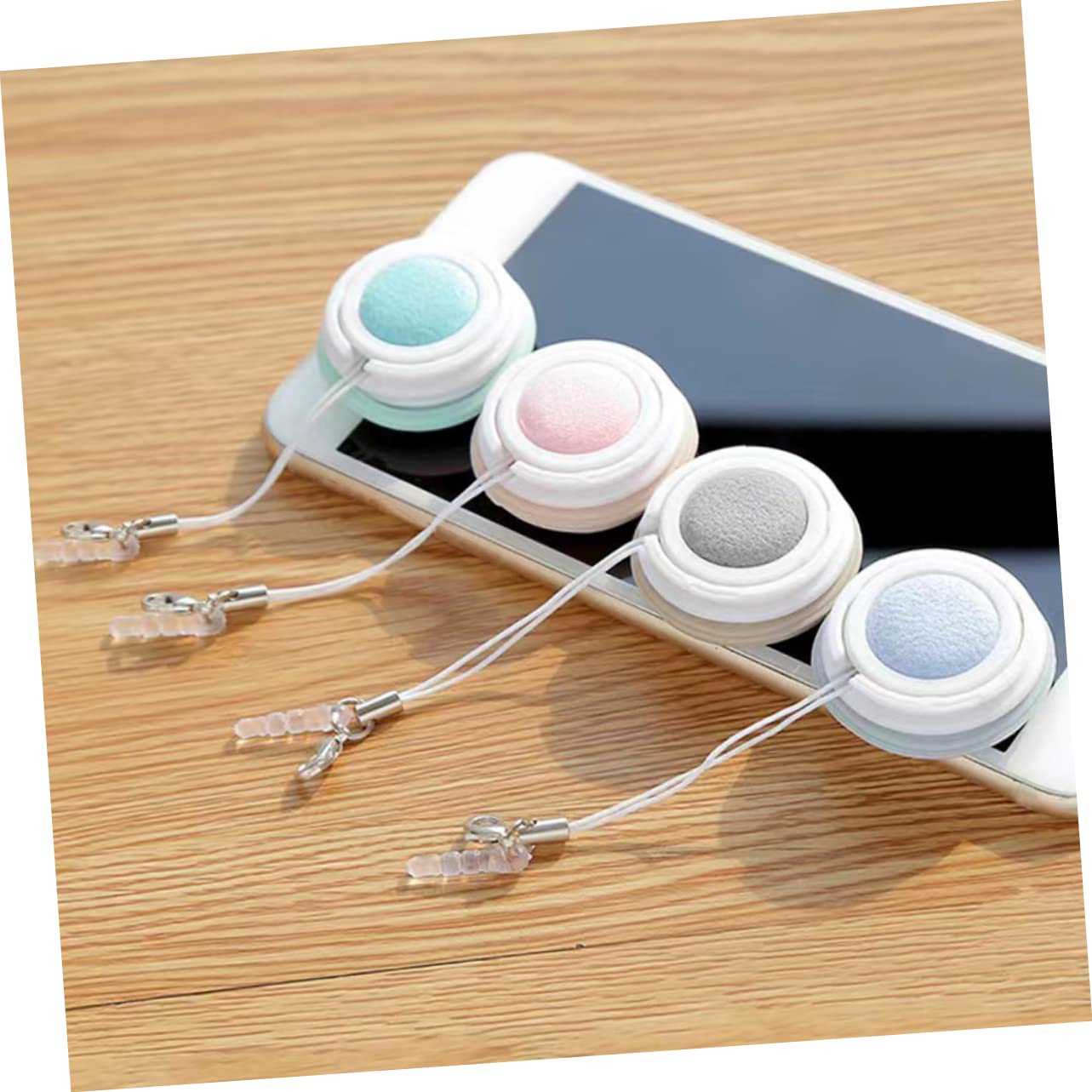 SOESFOUFU 8 Pcs Macaron Mobile Screen Cleaning Cloths Lens Wipes for Eyeglasses Portable Keychain Design Colorful Cleaning Tools for Phones Tablets and Glasses