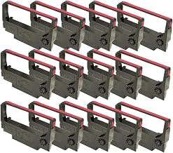 Inkjello Compatible Ink Ribbon Replacement for Epson ERC 30 34 38 Ink Ribbon Compatible for TM-U200 TM-U300 TM-U375 TM-U200A TM-U200B TM-U200D TM-U210B TM-U210D TM-U220 TM-U220A Black Red (15-Pack)