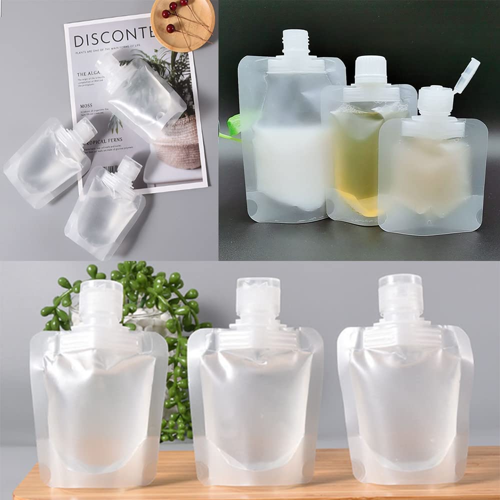 9 Pcs Portable Travel Fluid Bags - Transparent Dispensing Packing Pouches for Toiletries Lotion, Shampoo, Hand Soap (30ml/50ml/100ml) - Image 4