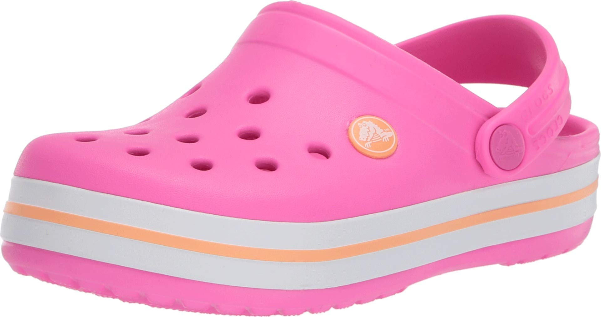 Crocs Kids' Crocband Clog , Electric Pink/Cantaloupe, 11 Little Kid