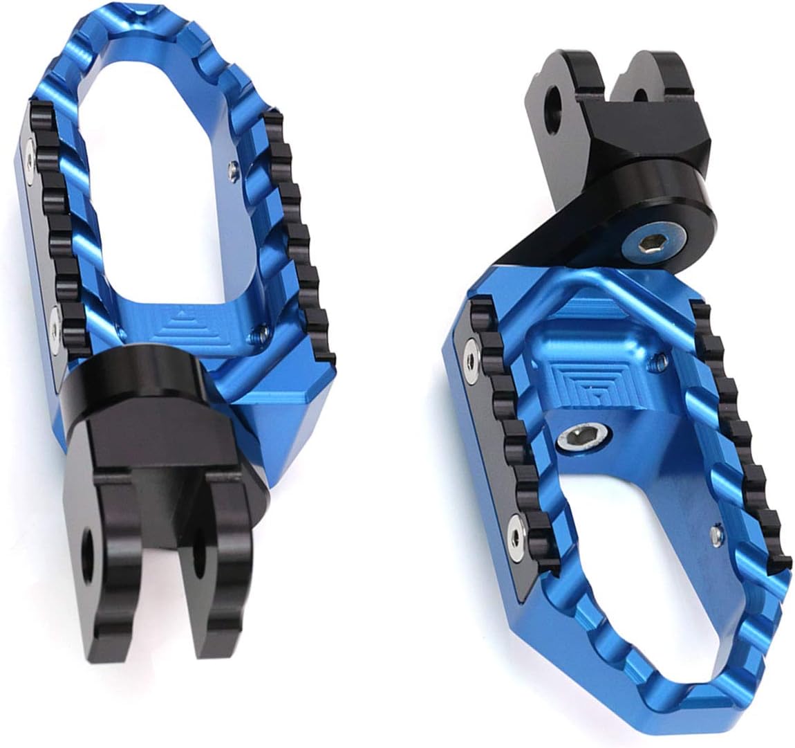 autobahn88Motorcycle Footpeg (Bundle Front+Rear - Touring-Type with 25mm-Extension), compatible with Yamaha XJR 400 / R/SP (1993-2008) (Blue)