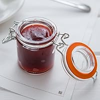 Vista 3 de Restaurantware Tarro Mason con tapa con abrazadera - Tarros Mason con tapa de gatillo - Almacena líquidos o productos secos Sirve postres, bebidas