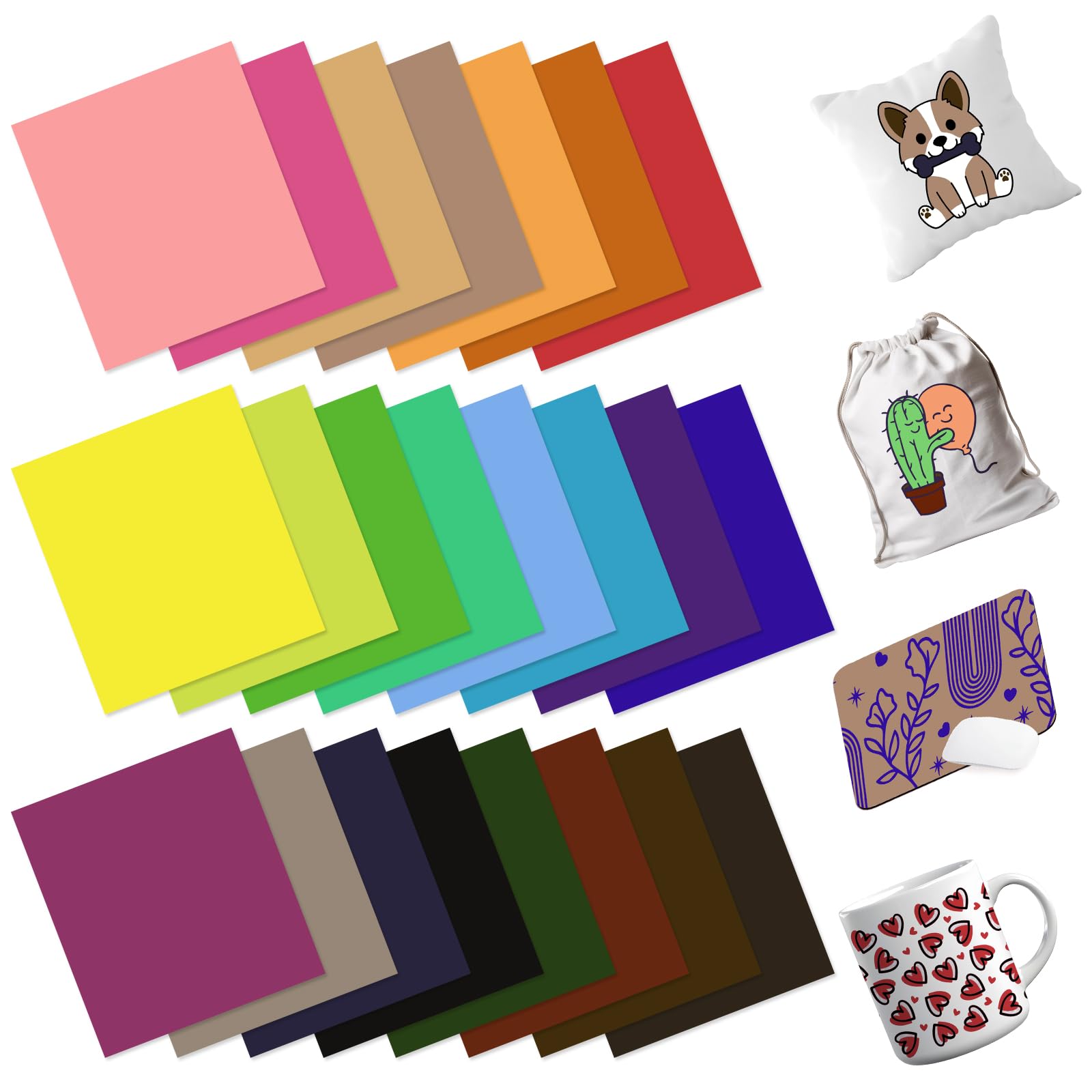 Hojas de tinta de transferencia de sublimación de color sólido, 23 hojas de 12 x 10 pulgadas, papel de transferencia de sublimación de color sólido para vasos, tazas, papel de sublimación para