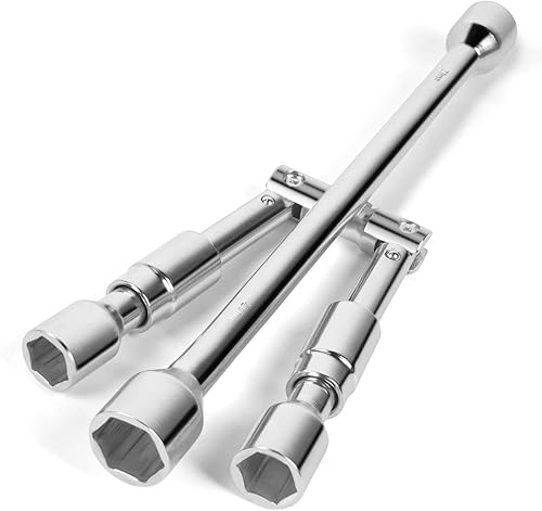 MIKKUPPA Llave de lengüeta plegable de 4 vías universal de 14 pulgadas para neumáticos plegables de hierro de 4 vías para automóviles camiones SUV y