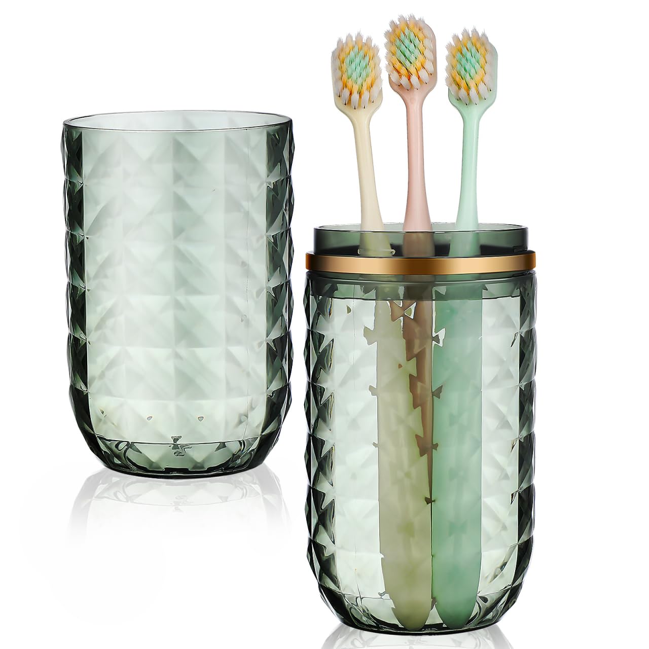 Étui à brosse à dents portable Didiseaon 22x7x7 cm en plastique avec couvercle