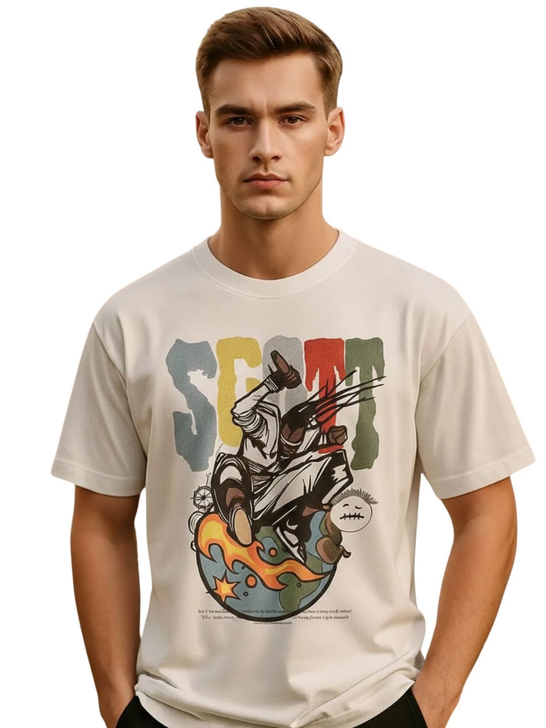 Oversized Streetwear T-Shirt for Men | Travis Scott Inspired Graphic Cotton Tee