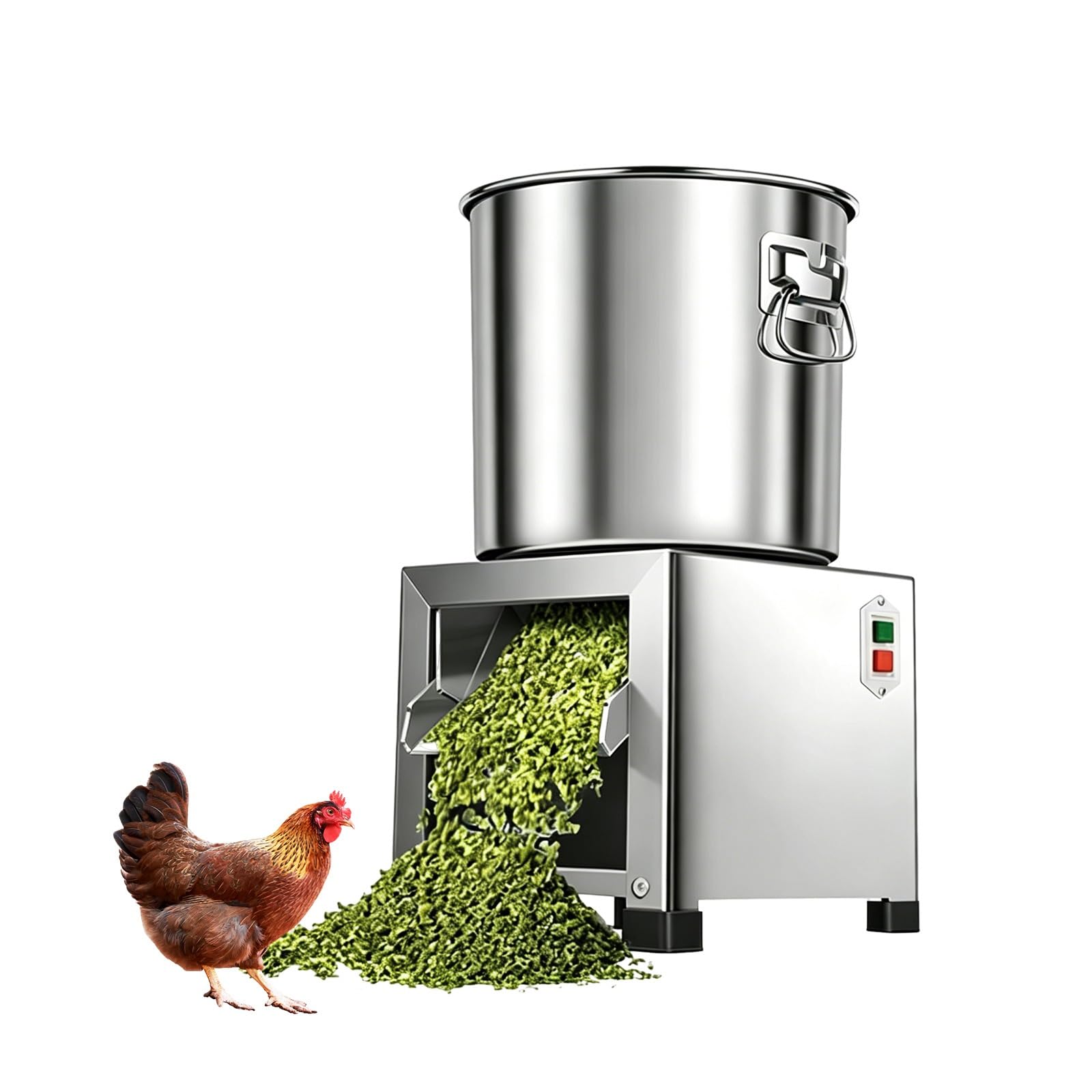 XYFGODEM Poultry Food Crusher – 304 Stainless Steel Vegetable Slicer with Titanium Blades, 3500RPM, Ideal for Animal Nutrition and Professional Farm