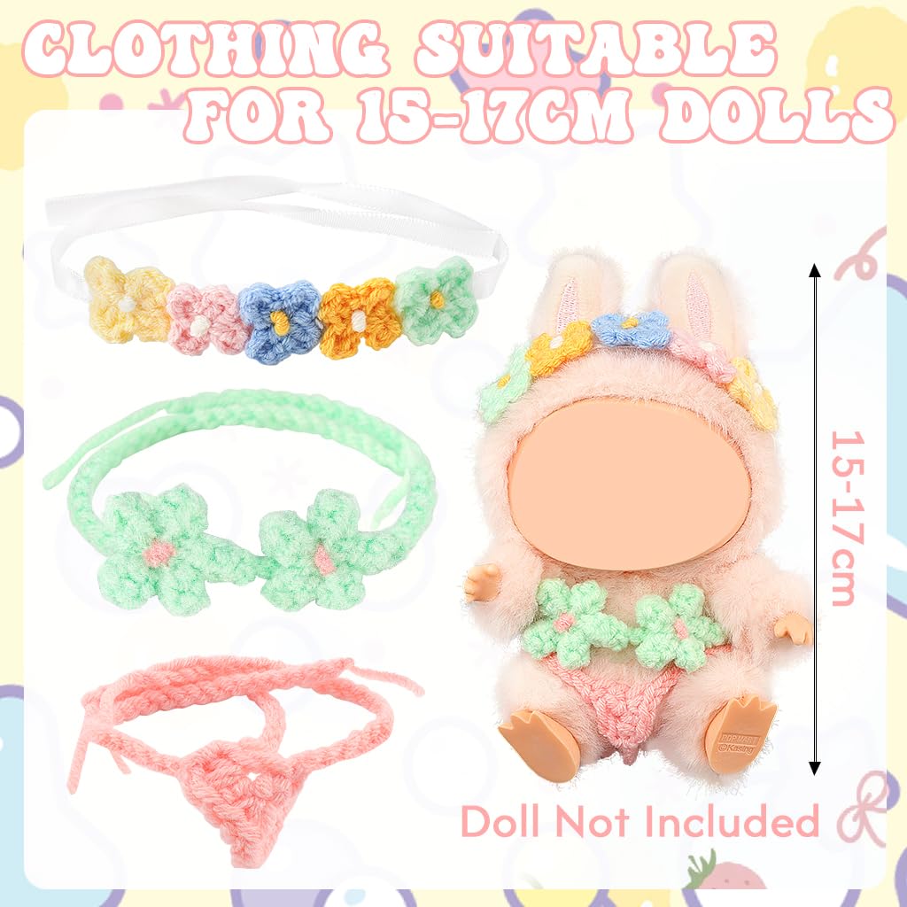 FIDWALL Handmade Outfits for 15-17cm Dolls (No Doll), Bunny-Inspired and Tropical Skirt Styles - Image 2