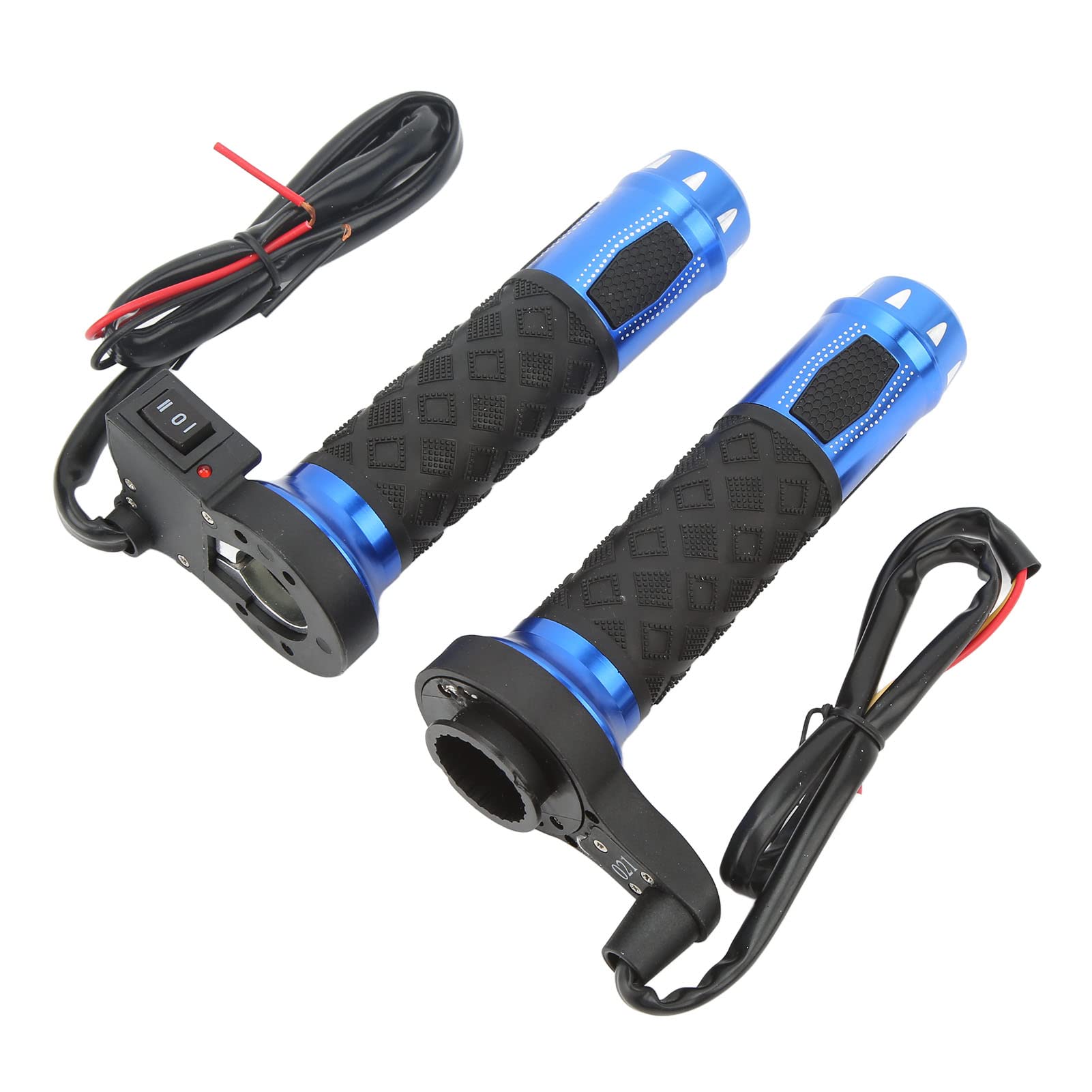 Naroote Poignées Chauffantes électriques, 1 Paire de Poignées Chauffantes étanches à la Poussière Bleues pour Motos pour Guidons de 22 Mm