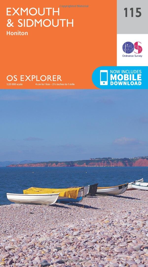 Exmouth & Sidmouth Map | Honiton | Ordnance Survey | OS Explorer Map 115 | England | Walks | Hiking | Maps | Adventure Map – Folded Map, 16 Sept. 2015