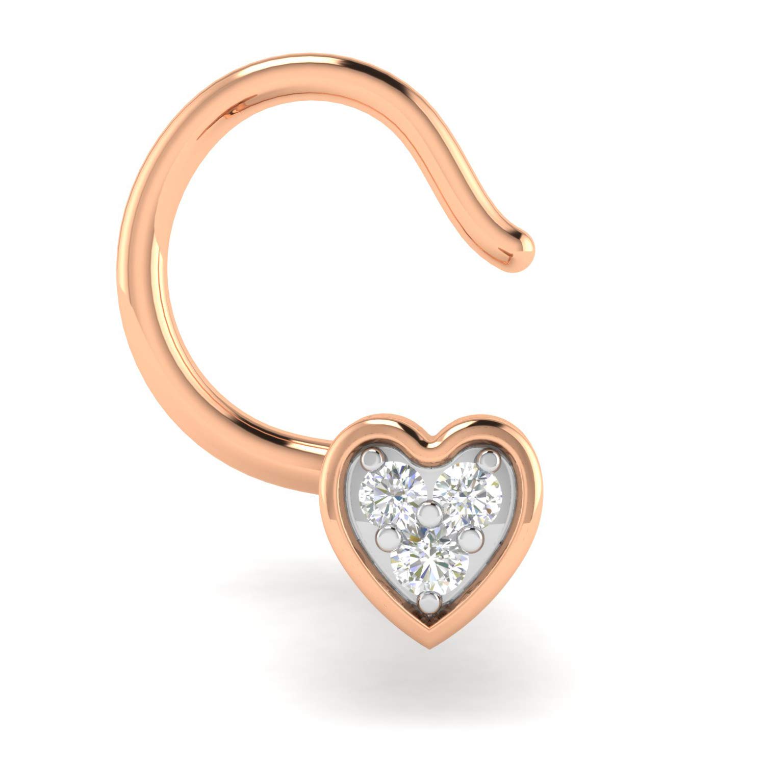 18KT Rose Gold and Diamond Nose Ring for Women