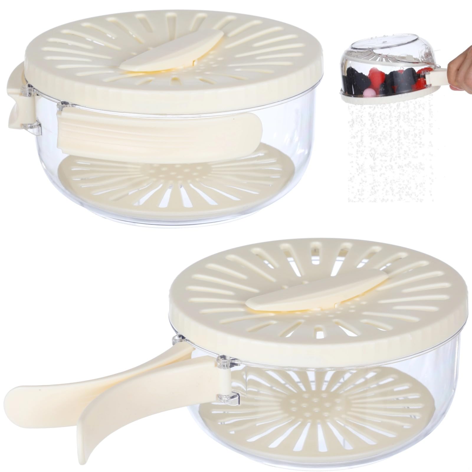 Lot de 2 passoires à fruits pliables avec couvercles, passoire multifonction pour le stockage des aliments, pique-nique en plein air, stockage au réfrigérateur et lavage