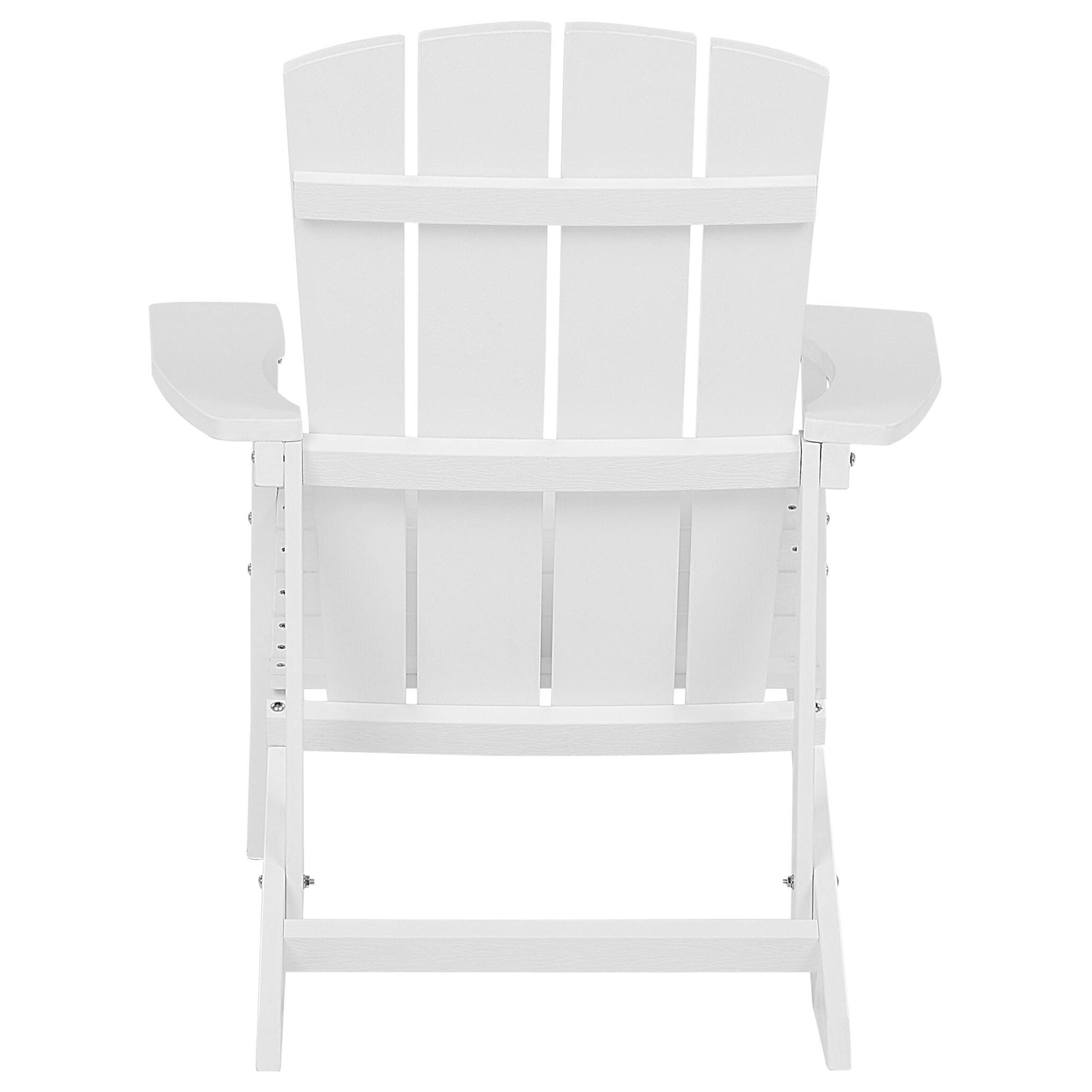 Moderner Muskoka Gartenstuhl Kunstholz Weiß mit Hocker Armlehnen Adirondack