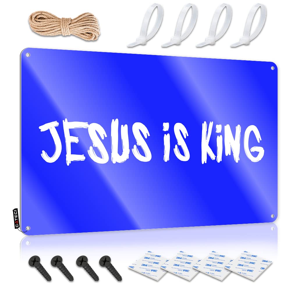 Tin Sign Decaor Vintage Style | Jesus Is King Chic Gift For Nurse Home Decor(30X40CM)