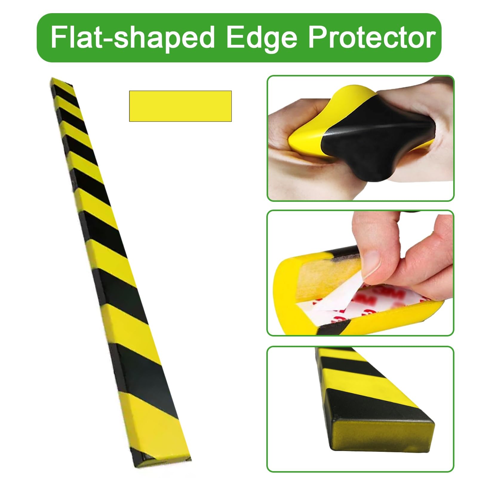 Protector de bordes de espuma, protectores de pared autoadhesivos para garaje con rayas negras y amarillas, parachoques de seguridad industrial para esquinas, almacén, fábrica, estacionamiento (2