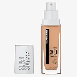 Maybelline NY Base Alta Cobertura Super Stay Active Wear Resistente ao Suor Alta Duração até 30h na Pele, Cor 128 Warm Nude, 30ml