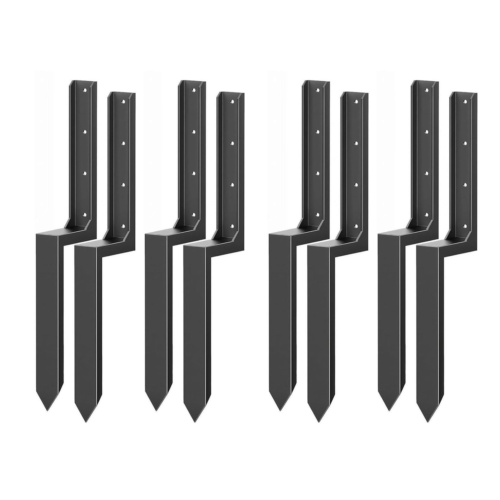 LQSYBHD Heavy Duty Steel Fence Post Repair Stake Fence Post Repair Kit Post Anchor Fence Post Spikes for Tilted or Broken Wooden Posts Wooden Posts for Garden(Size:8pcs)
