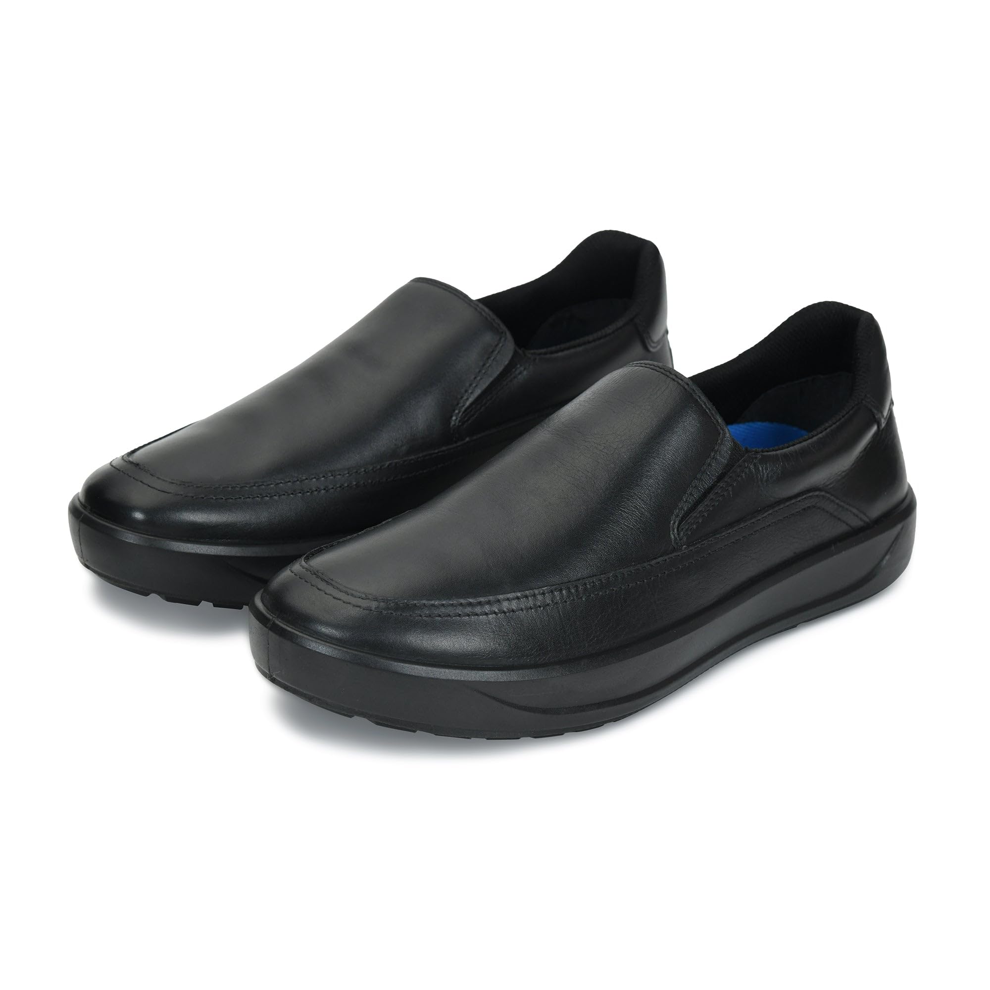 ergon Men’s Black Leather Comfort Slip-On Shoes-picture-40