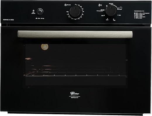 FISCHER FORNO A GÁS EMBUTIR INFINITY 50L COM GRILL PRETO 127V - 31000-79710