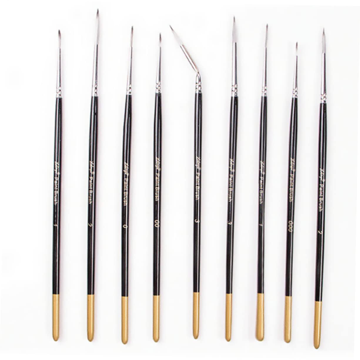 ARTIBETTER 3 Series Pluma De Gancho Arte Pinceles Pluma De Acuarela De Dibujo Bolígrafo Pincel De Pintura En Miniatura Pincel De Pintura De Detalle Lana De Nailon Black 9 Piezas*3
