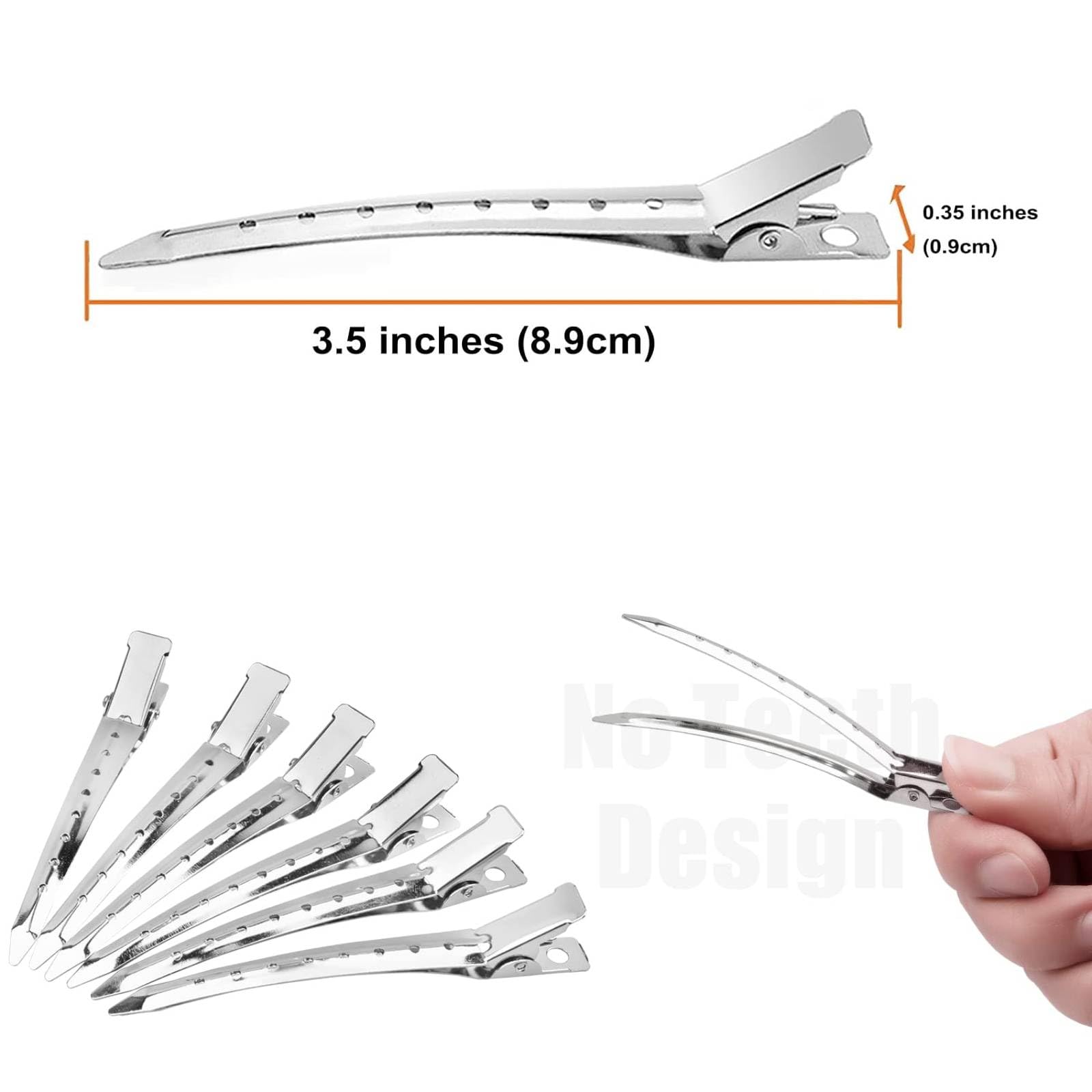Becchi D'oca per Capelli 24 pezzi, Clip Capelli Donna 3,5 pollici, Fermagli per Capelli in Metallo, Professionali Antiruggine per Becchi per Capelli con Fori per le Estensioni dei Capelli (24pcs)