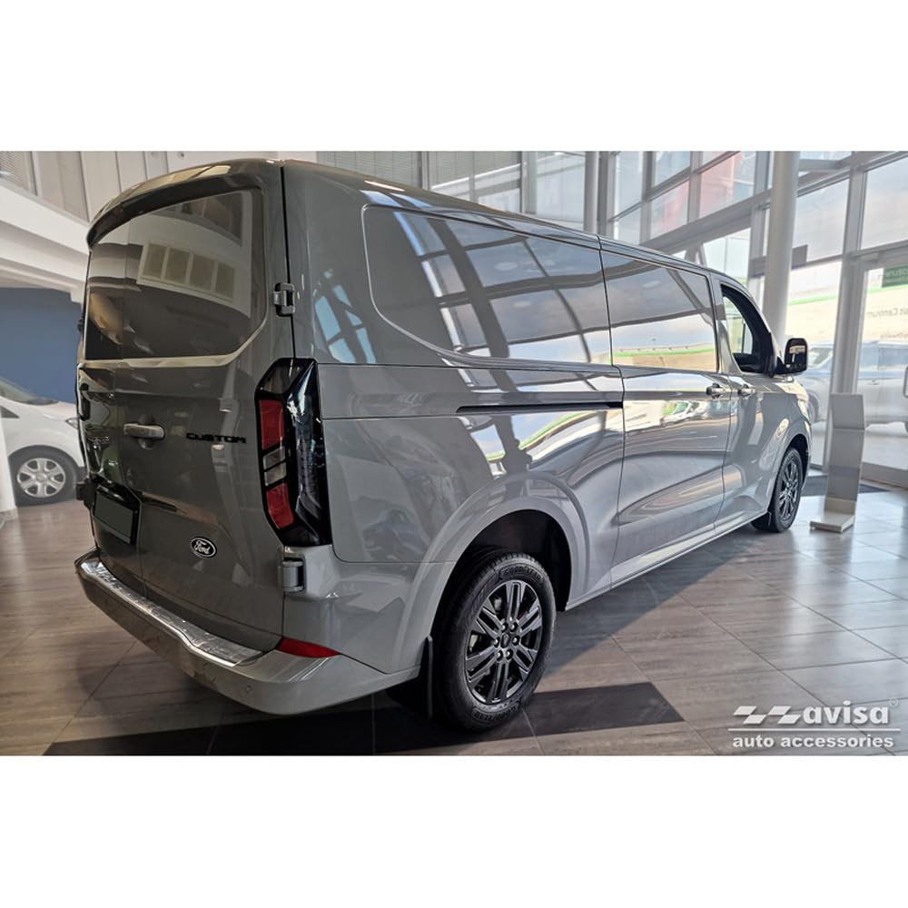 Avisa Protezione paraurti Posteriore in Acciaio Inox Compatibile con Ford Transit Custom 2023- 'Ribs'