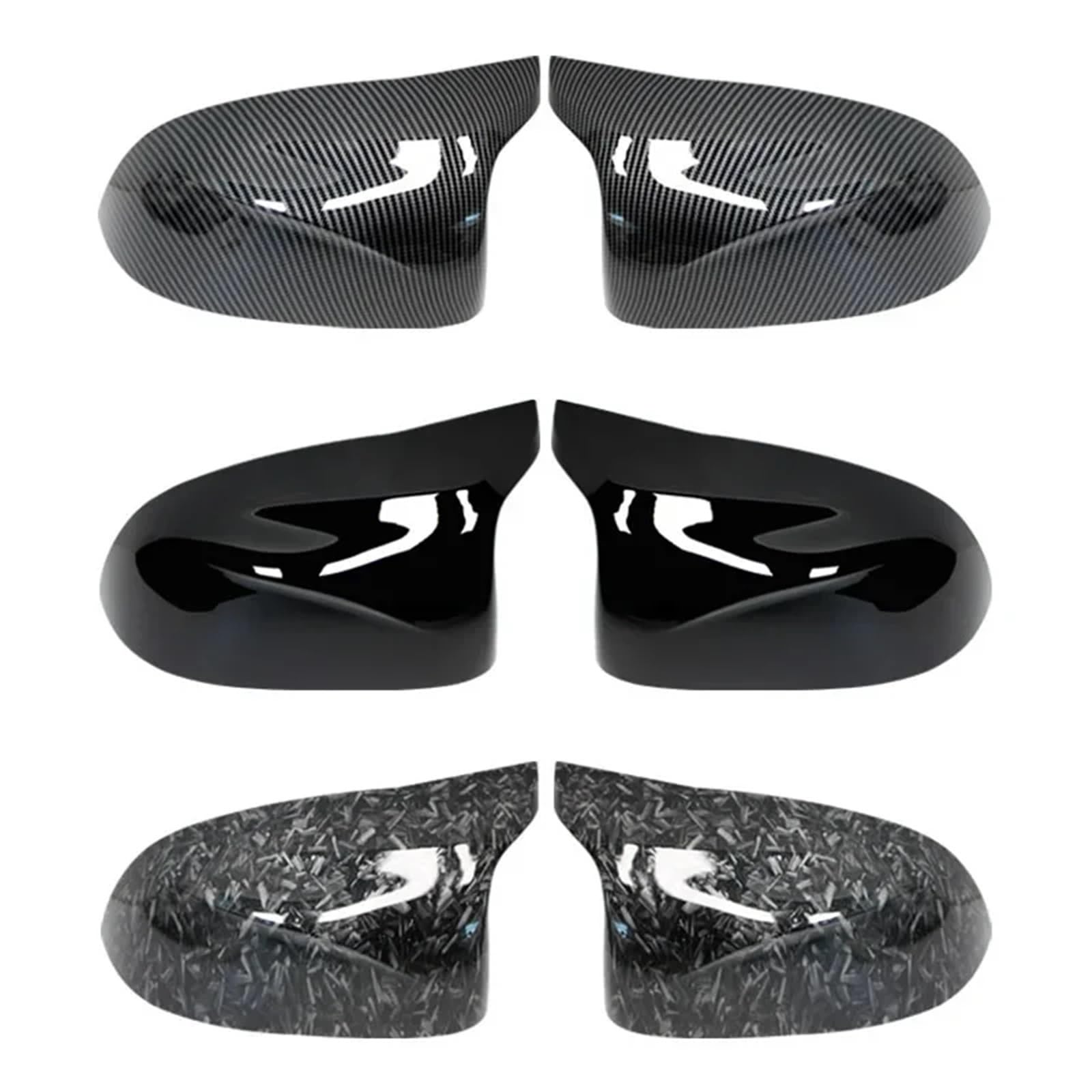 Auto Spiegelkappen Für F25 X3 F26 X4 F15 X5 F16 X6 | Glänzend schwarze Kappen im Carbon-Look für Auto-Außenspiegel(Forged grain)