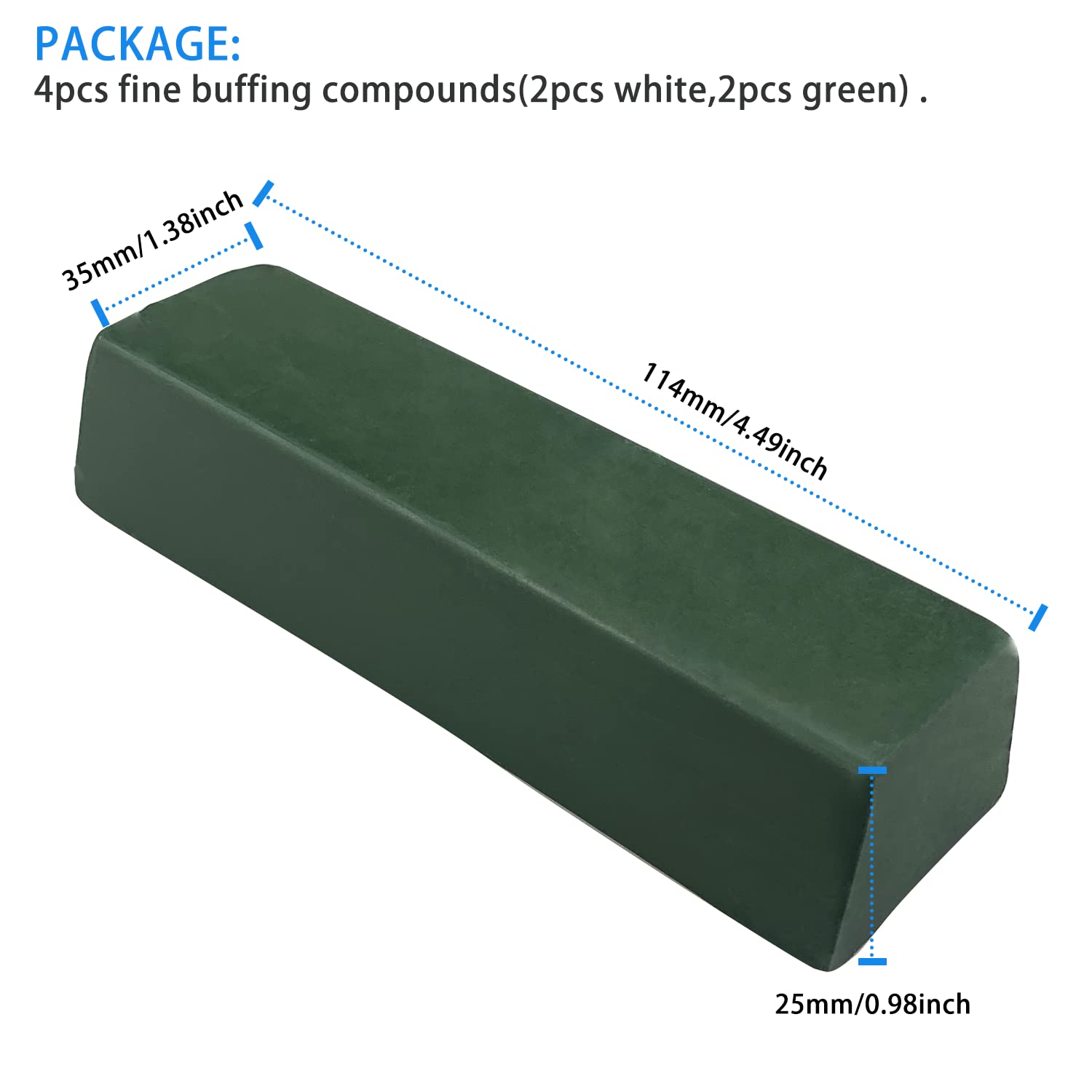 Lot de 4 composés de polissage fins pour affûtage et polissage de surface en acier inoxydable, vert et blanc