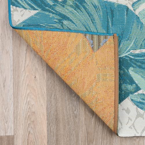 Tapete decorativo rugshop floral azul 213x160 cm miniatura 6