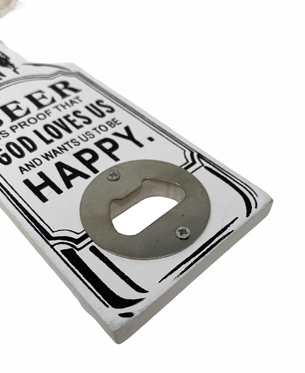 3 Apribottiglie In Acciaio Con Manico In Legno - Design Classico, Con Magnete Per Fissaggio