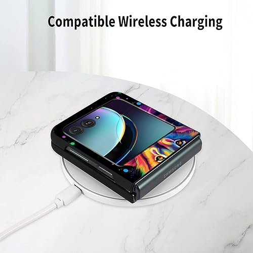 Vista 157 de Funda para Motorola Moto Razr Plus 2023 con protección de pantalla, cubierta trasera de policarbonato duro delgada y ultrafina con patrón de estante