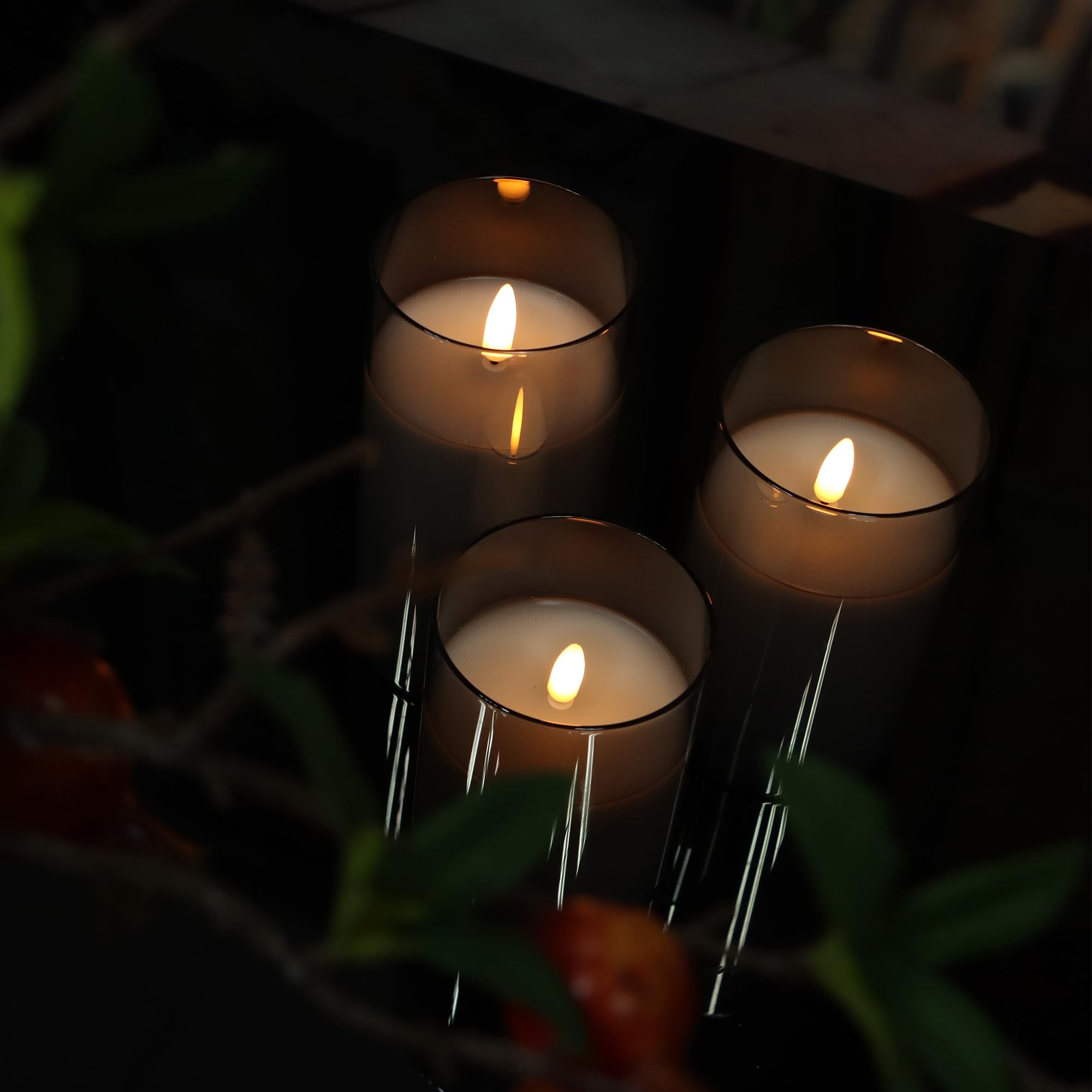 Lights4fun TruGlow® Conjunto De 3 Velas LED Sin Llama A Pilas En