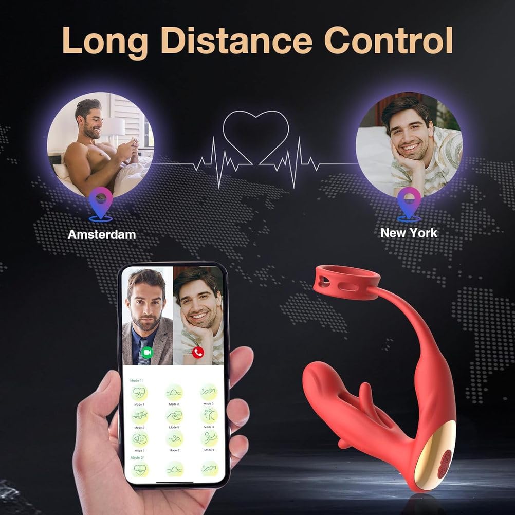 Stimulateur prostatique avec 9 modes de percussion et 9 modes de vibration/avec télécommande et contrôle via application, stimulateur des points U et G, sextoy