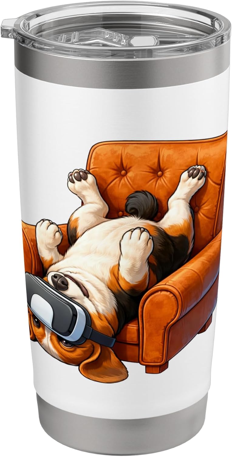 Funny Dog VR Gaming Art Stainless Steel Insulated Tumbler