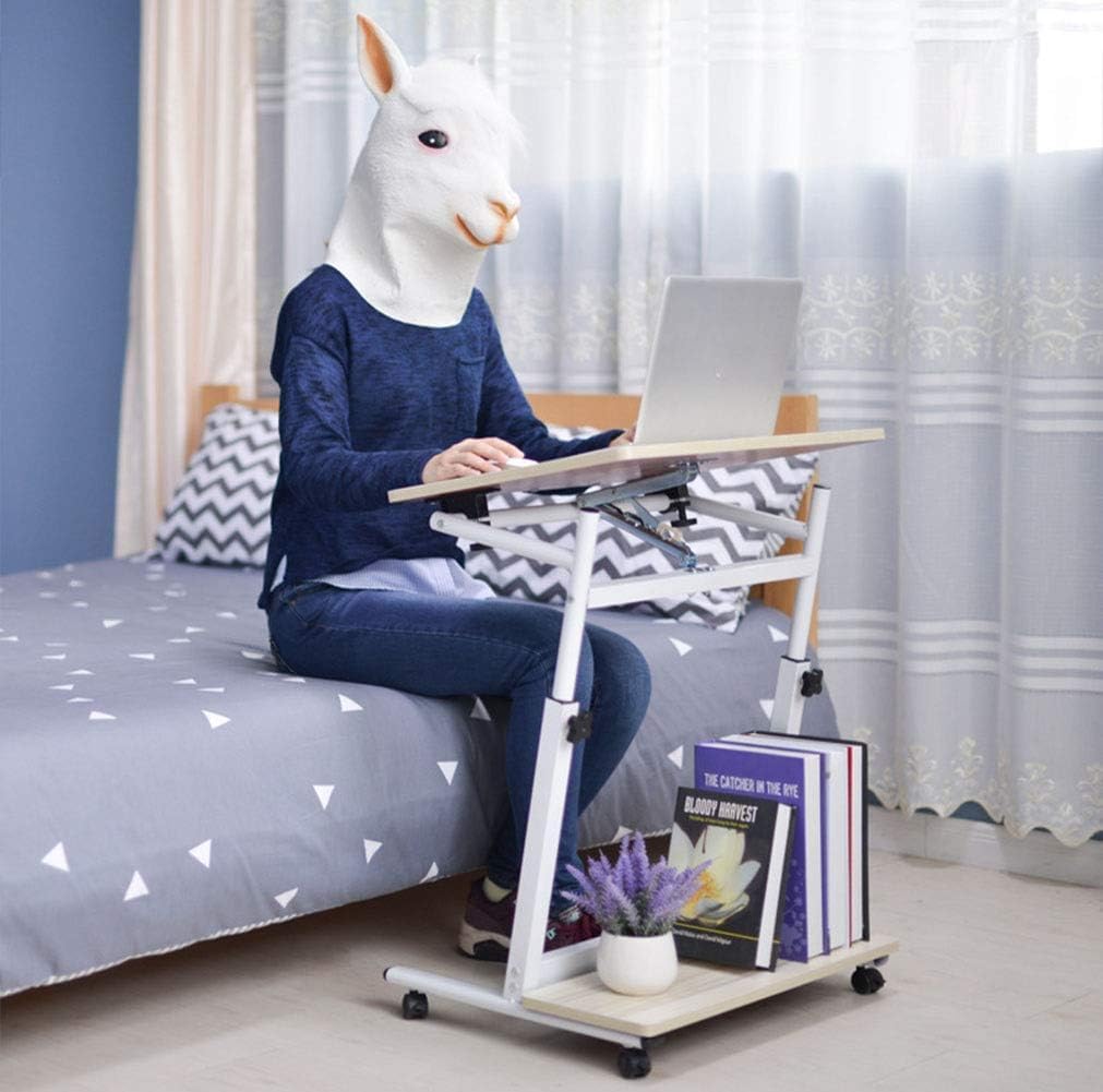Regulowany stolik nad łóżkiem z kółkami, mobilne biurko na laptopa, lekka stalowa rama, nowoczesny design, nadaje się do użytku przy łóżku lub do siedzenia, wygodny i wszechstronny