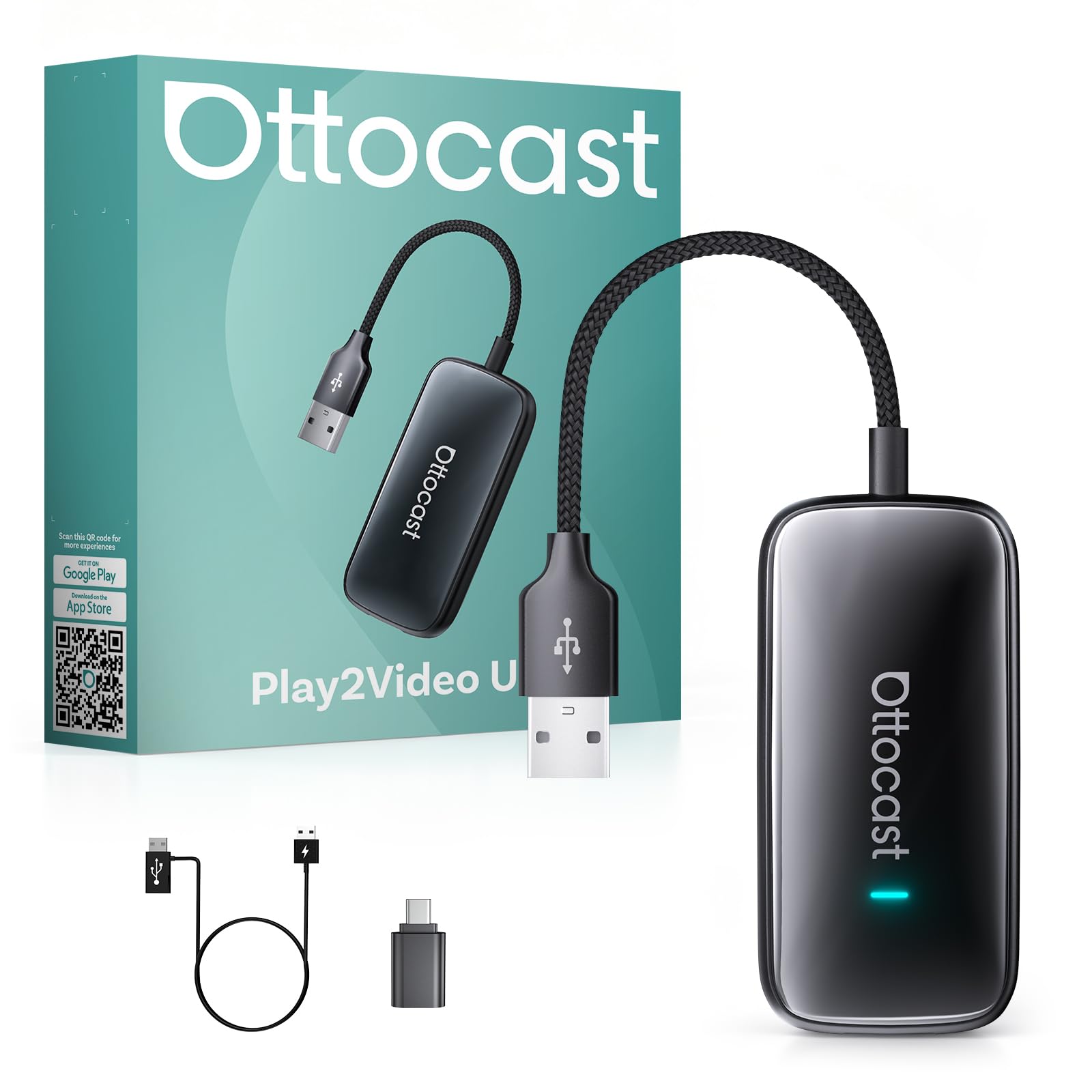 OTTOCAST Play2Video Ultra Wireless CarPlay Adapter AI Box 2026