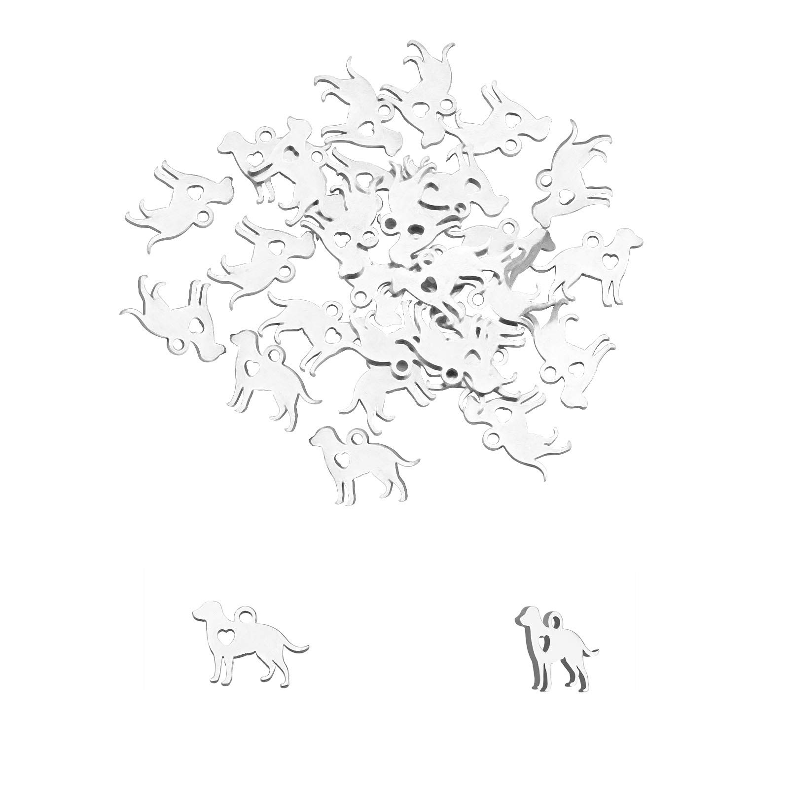 UNICRAFTALE2 Colors Hollow Star and Moon Charms Stainless Steel Charms Small Hole Metal Pendant Pendants Flat Smooth Charm for DIY Swing Jewelry Making