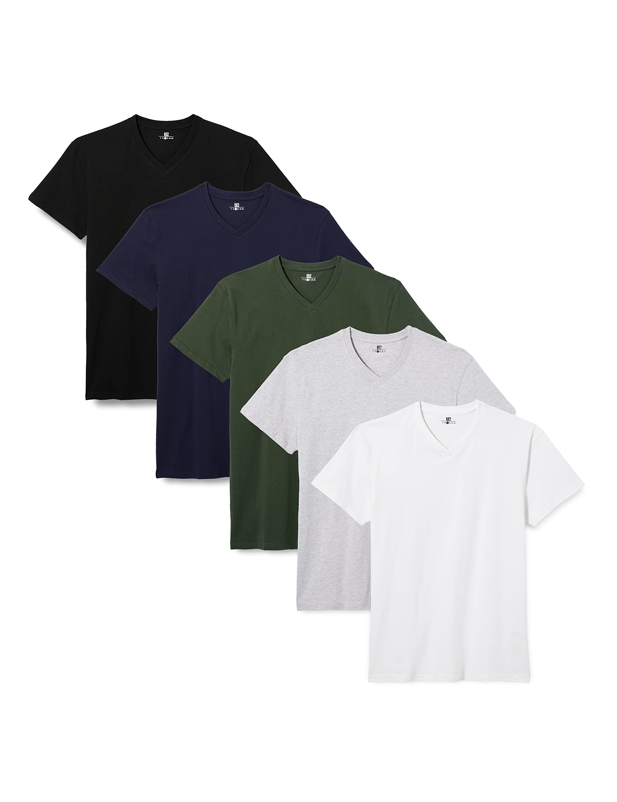 Lower East Basic T-Shirts mit V-Ausschnitt für Herren 3er I 5er I 10er Pack aus 100% Baumwolle in vielen Farben