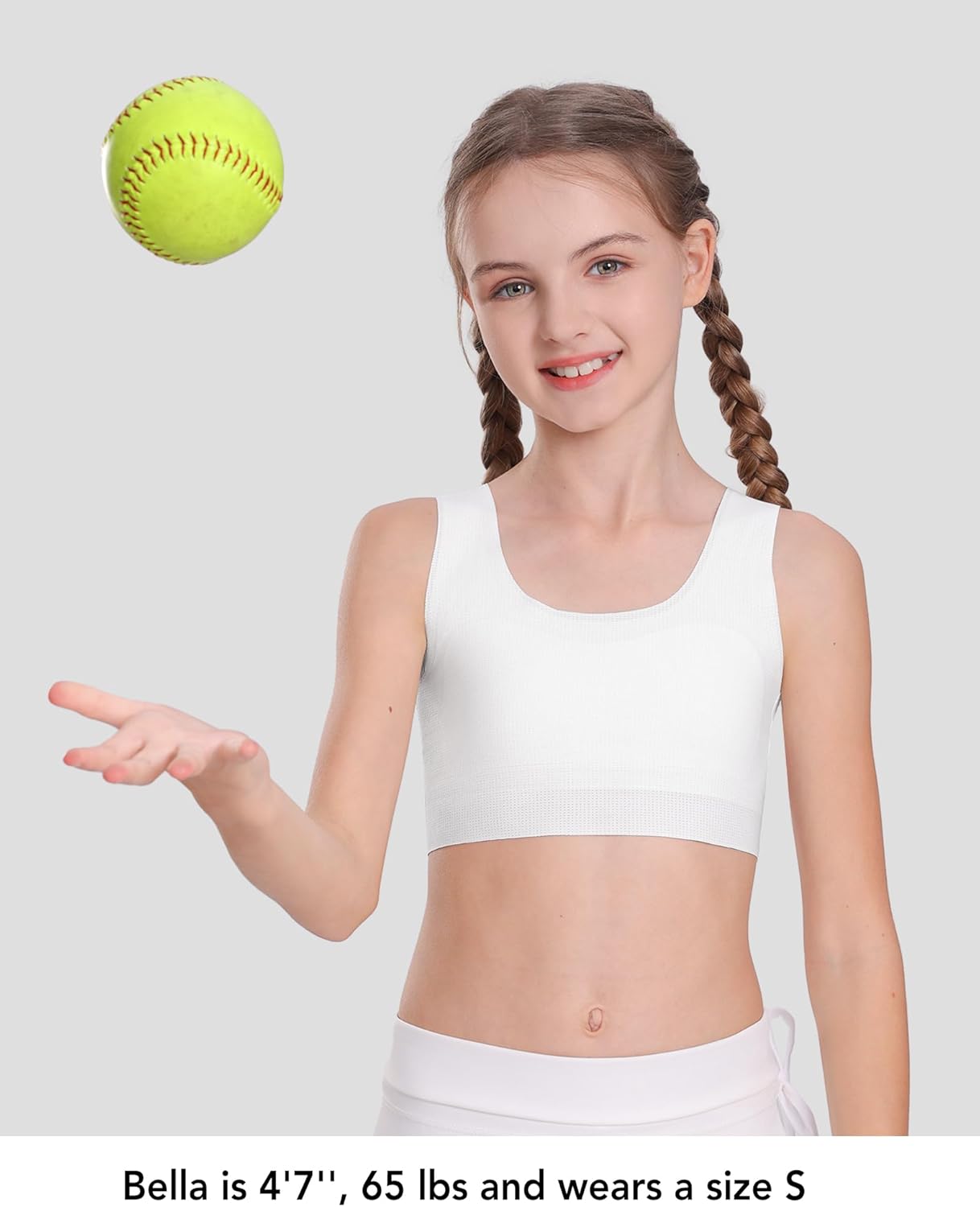 SALIA GIRL Starter Bras for Kids 7-12 Seamless Training Bra for Girls 8-10 No Pads, Double Layer on Chest - Image 2