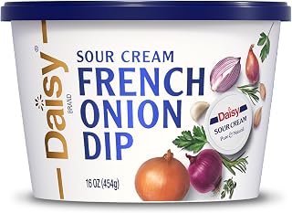 Daisy Brand All Natural French Onion Dip 16oz - Creamy Sour Cream Base with Toasted Onion & Garlic Flavors
