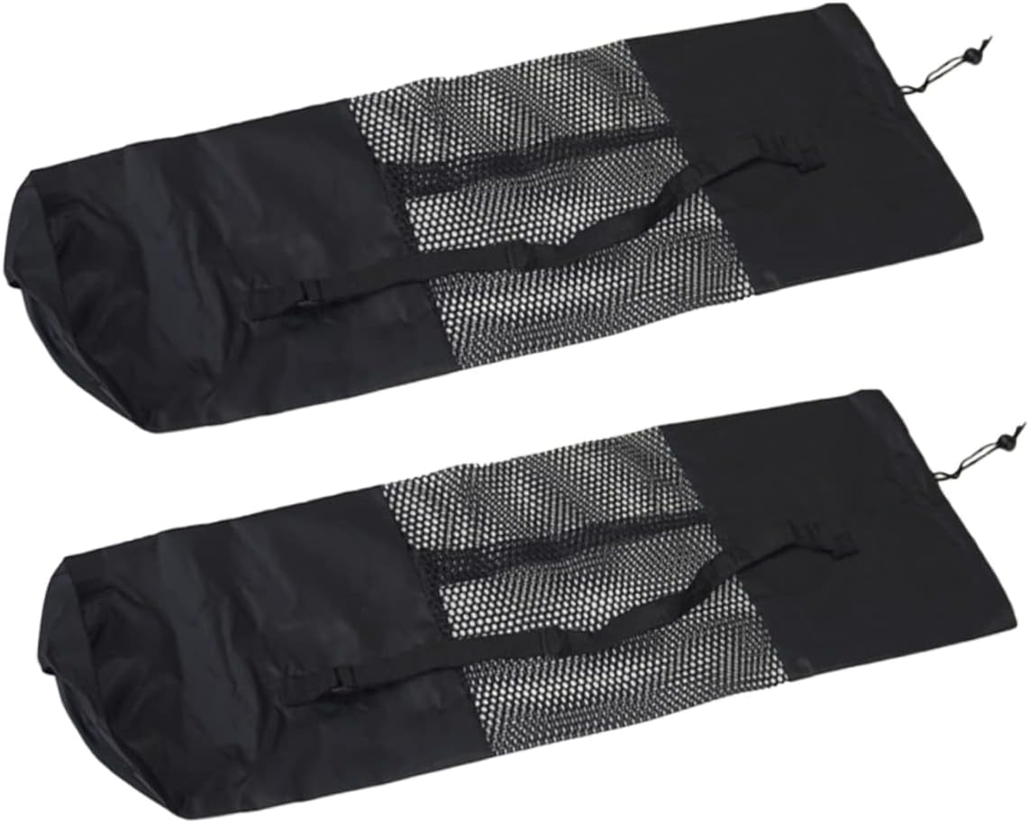 VOSAREA 2Pcs Mesh Bag for Yoga Mat Lightweight Carrier Pouch with Breathable Design Convenient Storage for Sports Mats for Travel and Daily Use