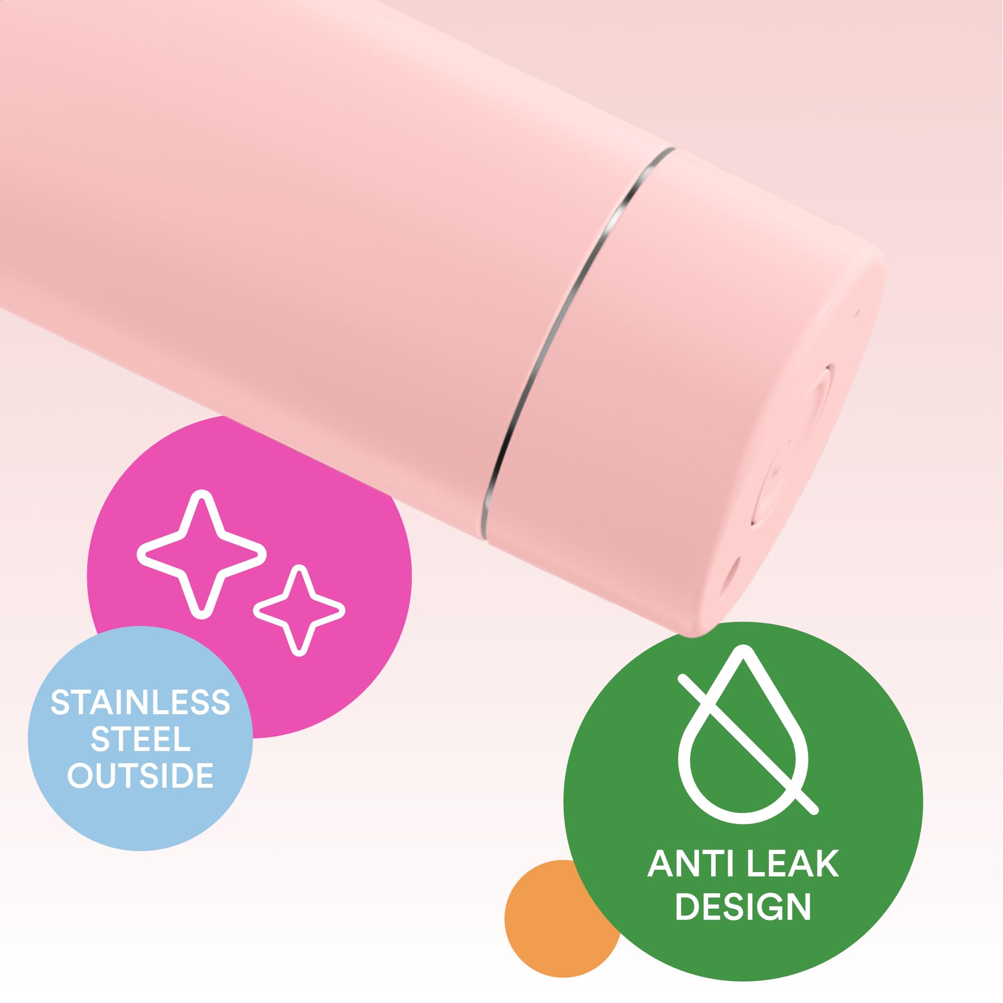 frank green Tazza termica da viaggio per bevande fredde o calde, 475 ml, riutilizzabile, con coperchio a pulsante, rivestimento in ceramica, sottovuoto a tripla parete, rosa cipria