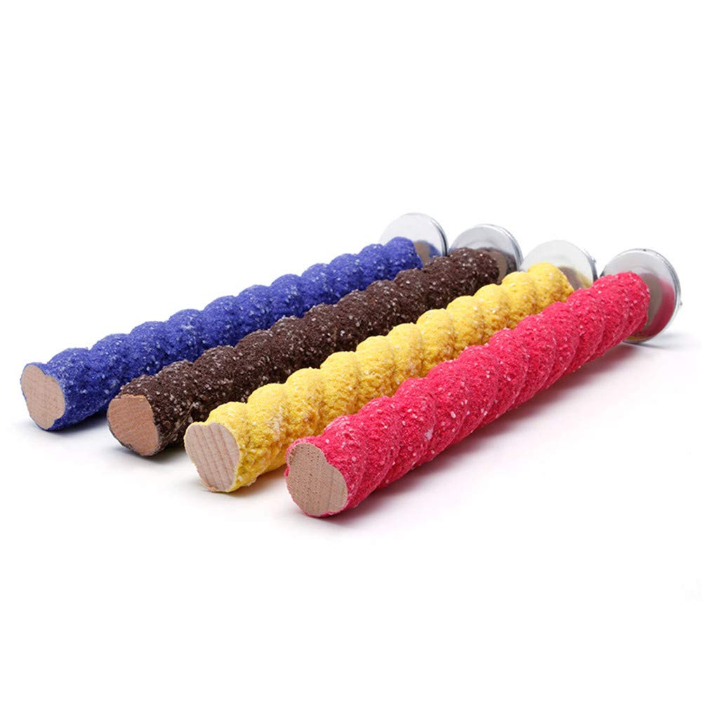 Parrot Perches, 4 Pcs Bird Wood Perch Stand Pet Paw Grinding Toys for Budgies Parakeet Cockatiels Conure, Random - Image 4
