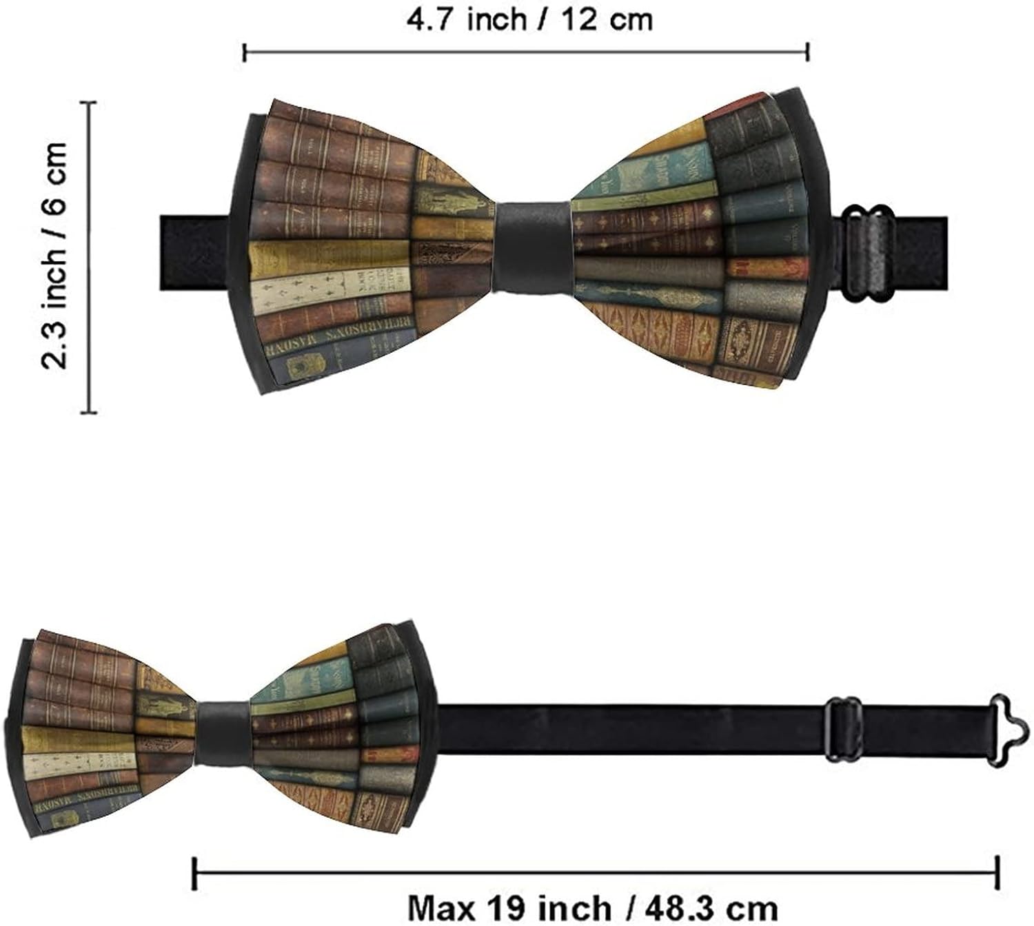Men's Adjustable Bow Ties, Vintage Books, Pre-Tied Banded Unisex Tuxedo Tie Casual Solid Color Bowtie For Party Prom Club : Everything Else