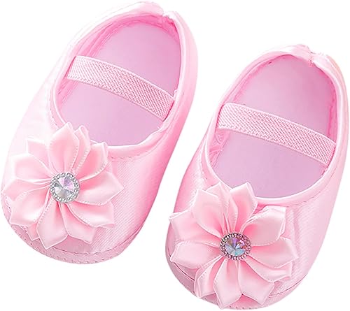 Kawaii para caminar para bebé, zapatos de princesa para bebés, zapatos de bebé para caminar, zapatos para niños y niñas, suaves para bebés (rosa,