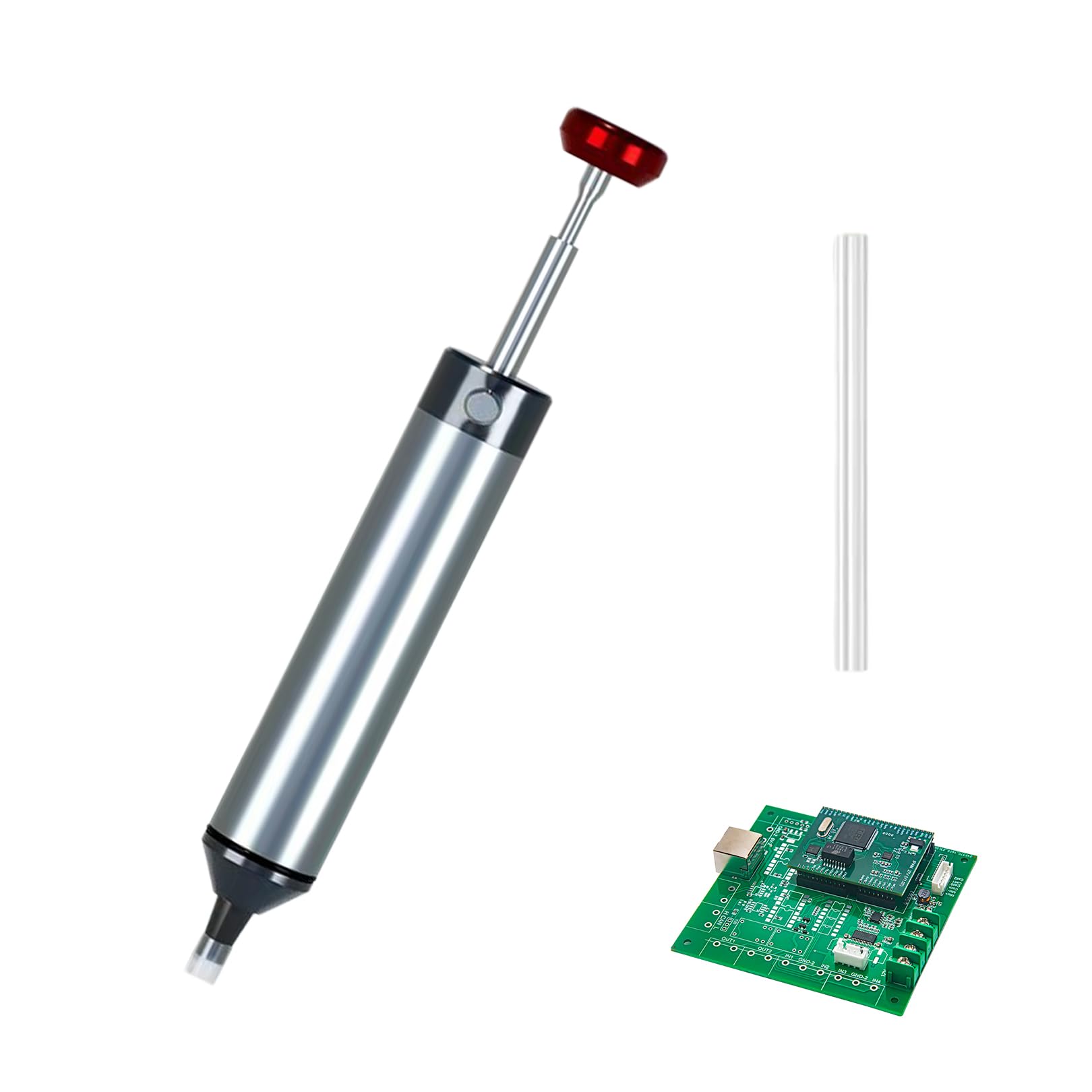 Xurison Solder Sucker,Desoldering Pump With Heat-Resistant Silicone Nozzle,Desoldering Tool,Aluminum Housing Stronger Suction Desoldering Gun One-Handed Operation,Solder Sucker Pump For Professional Welders