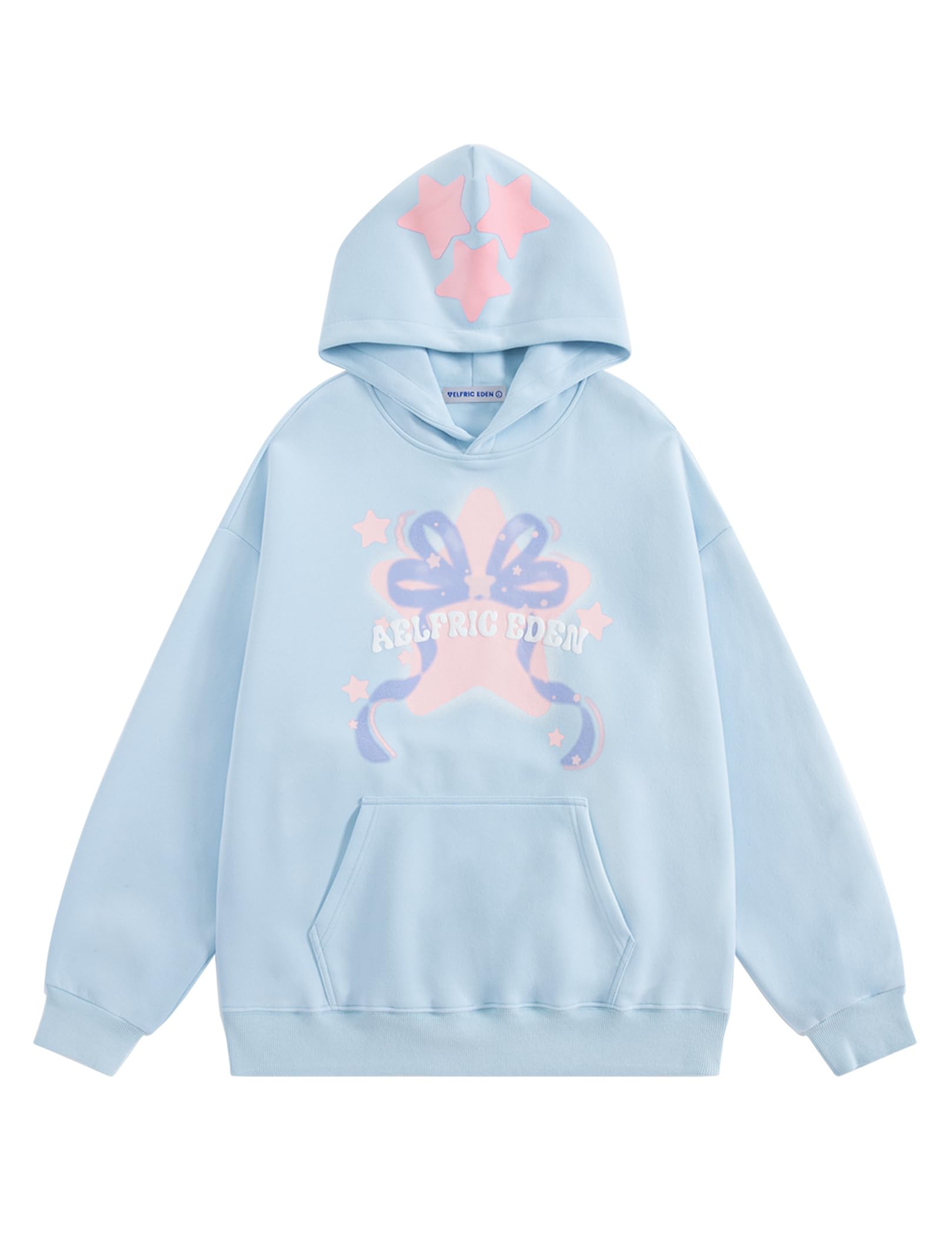 Aelfric Eden Womens Oversized Blurring Bow Star Hoodies Sweatshirt